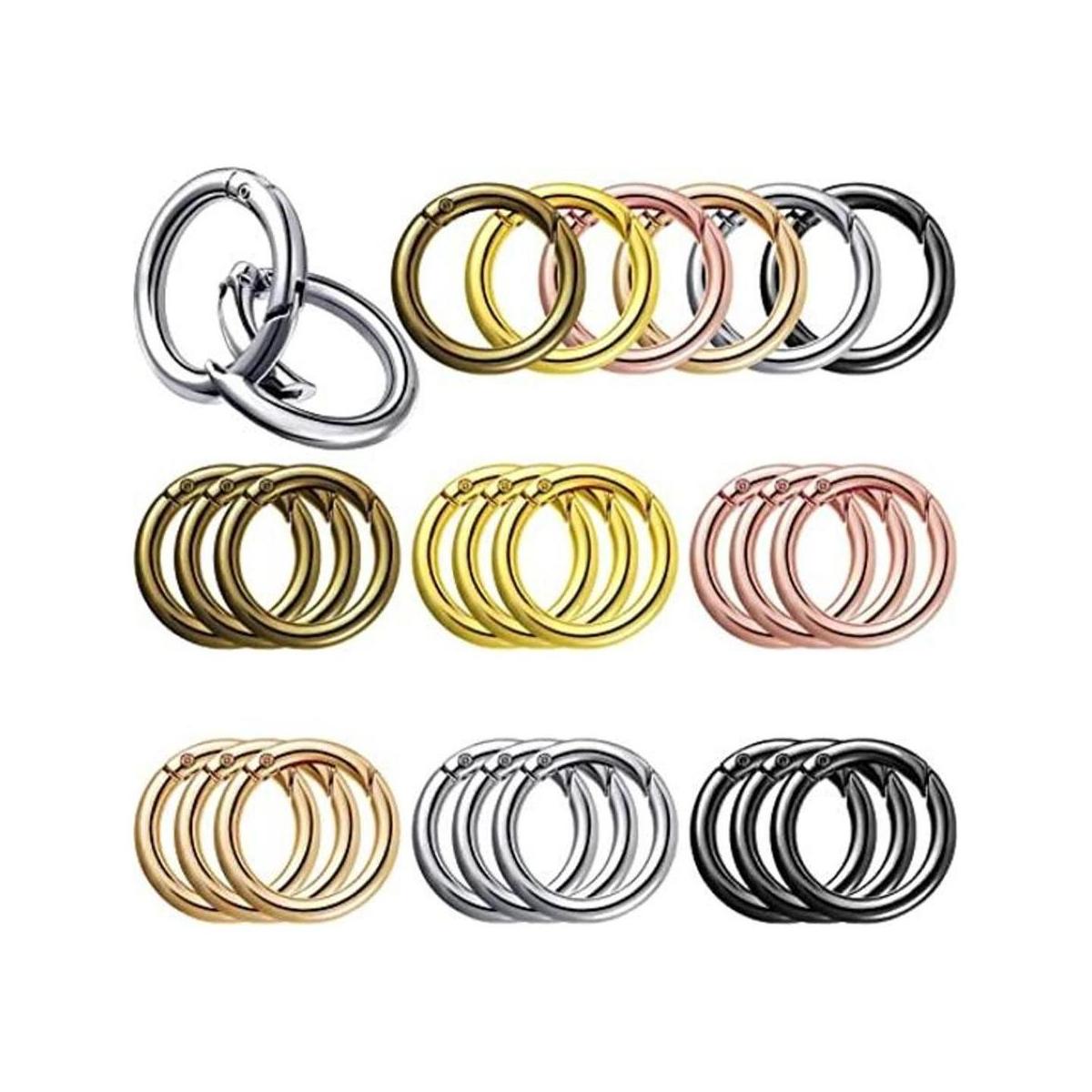 18 anillos de resorte con hebilla redonda de aleación con