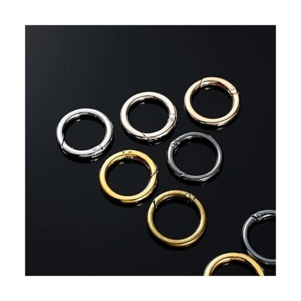 18 anillos de resorte con hebilla redonda de aleación con