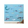 18 calcomanías de pared de tiburones con diseño de