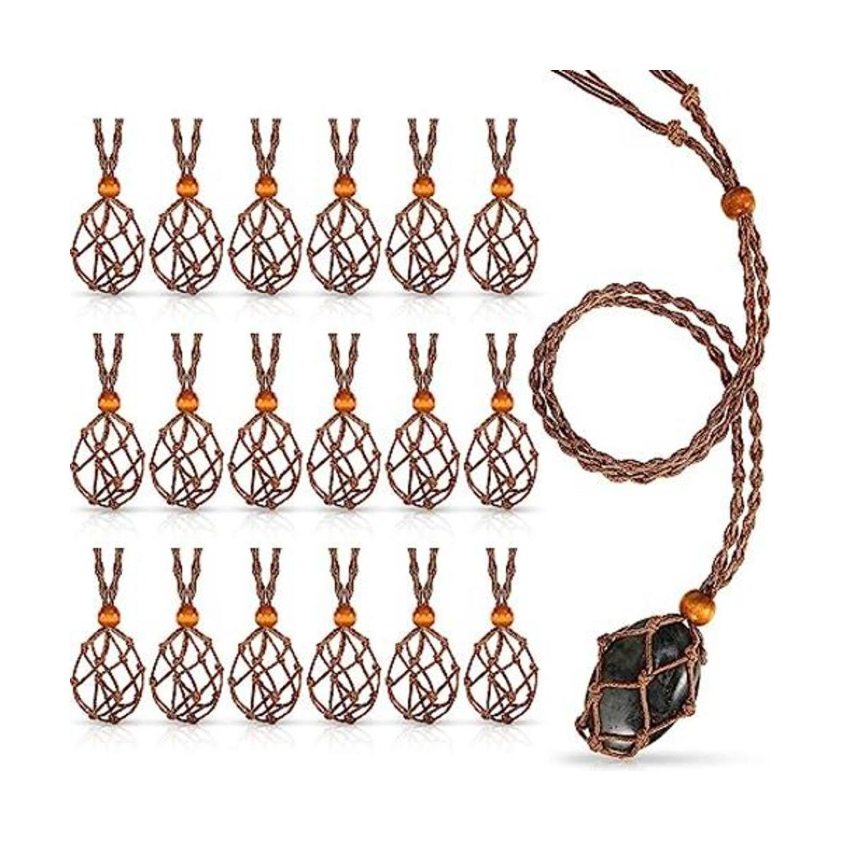 18 piezas de cristal vacío para collar con cuerdas de