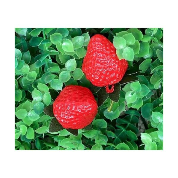 18 fresas artificiales de plástico color rojo simulación