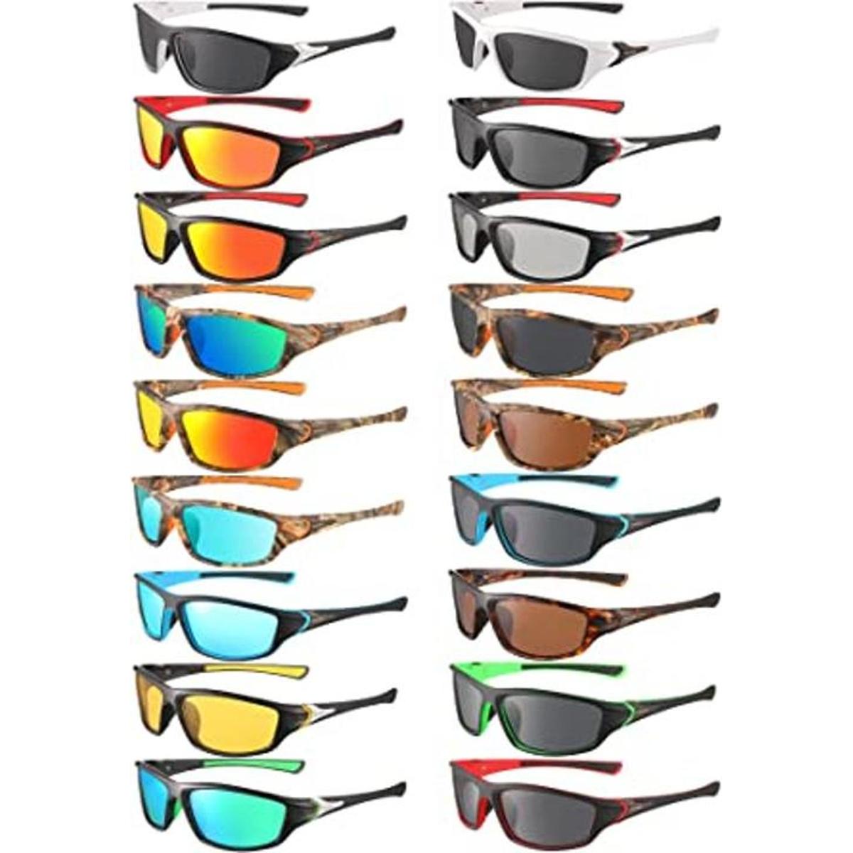 18 pares de lentes de sol polarizadas deportivas para