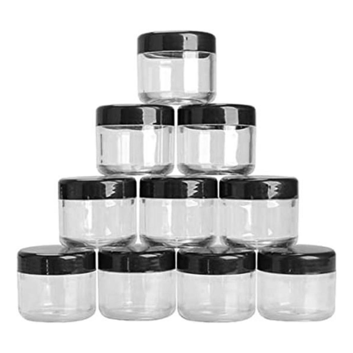 18 tarros de plástico de 3 oz redondos transparentes a