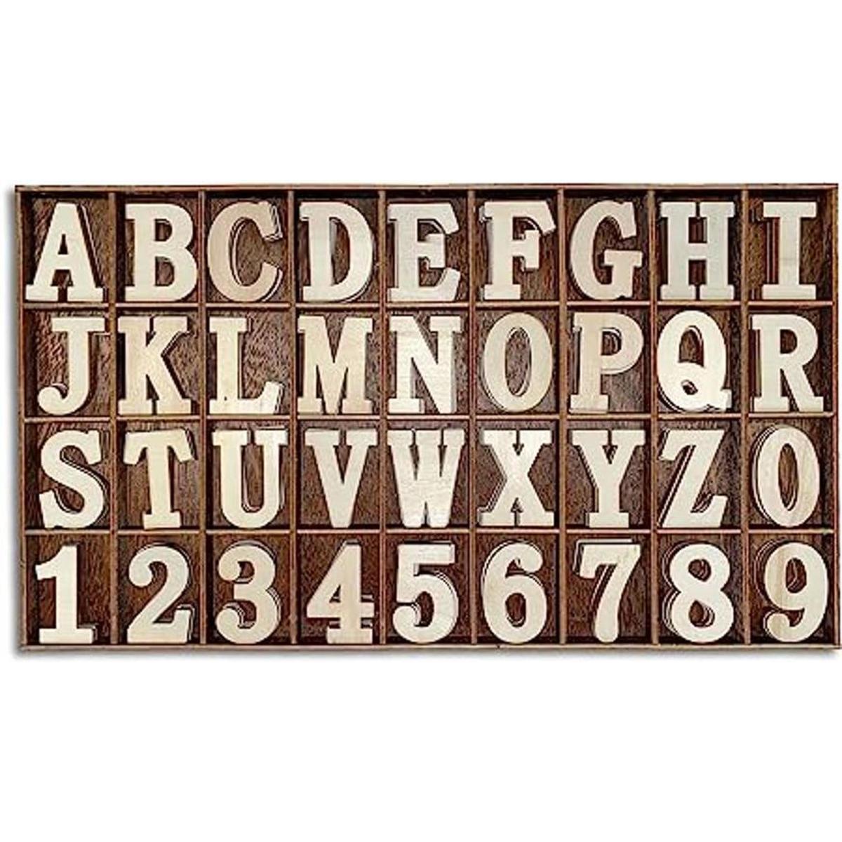 180 letras de madera pequeñas de 134 pulgadas 1.75