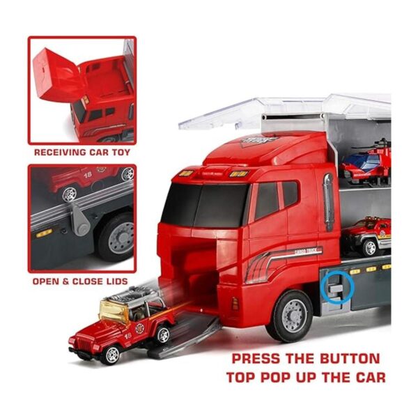 19 Pcs Fire Truck with Firefighter Toy Set Mini Diecast_4