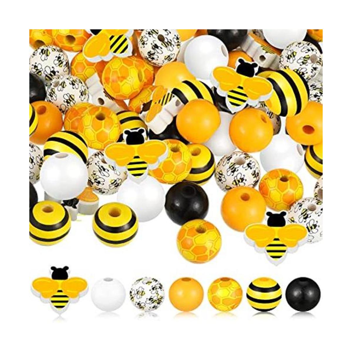 190 cuentas de madera de abeja de 0.630 in cuentas de