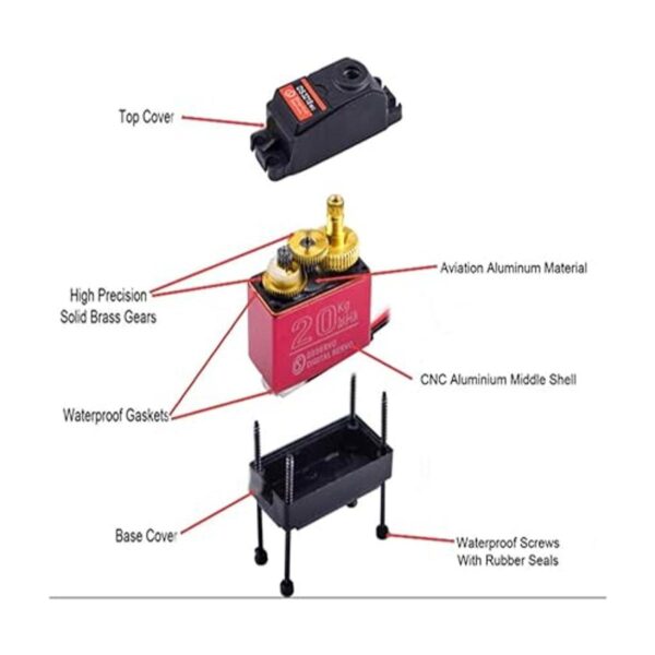 1X DS3218 Update Servo 44 lbs Servo digital con engranes_2