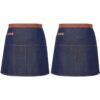 2 Pack Blue Waist Denim Aprons for Home and KitchenChef