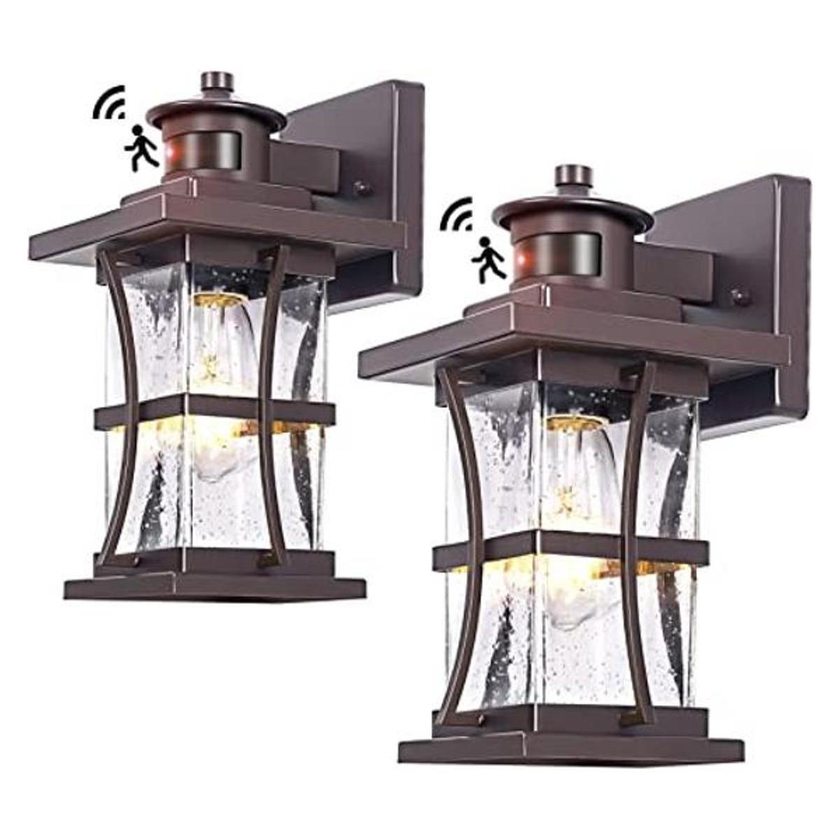 2 Packs Motion Sensor Outdoor Lights Dusk to Dawn Outdoor