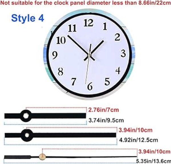 2 Pack Non Ticking Wall Clock Movements Mechanism with 4
