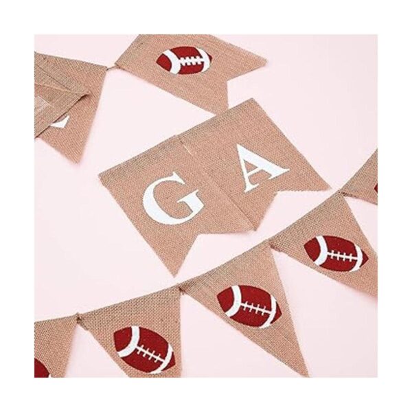 2 Pieces Football Game Time Banner Football Bunting Banner_3
