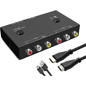 2 RCA a HDMI 1080P 2 vías RCA compuesto CVBS AV_1