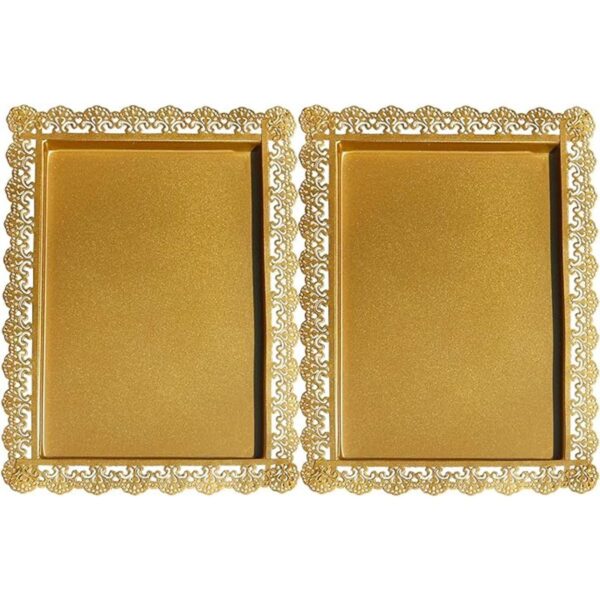 2 bandejas rectangulares de hierro para cupcakes platos
