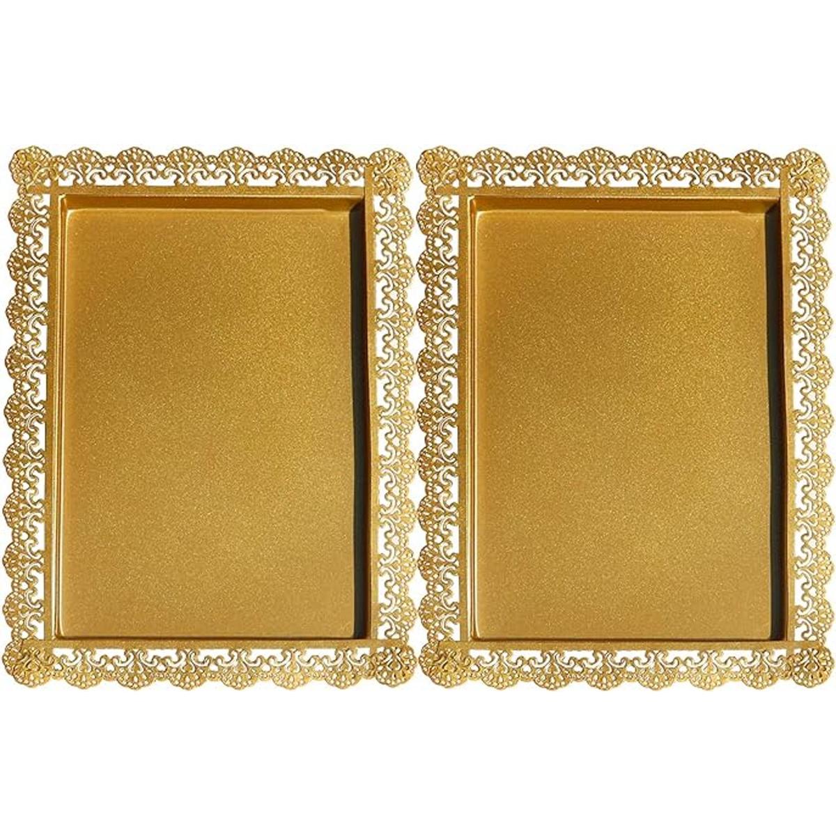 2 bandejas rectangulares de hierro para cupcakes platos