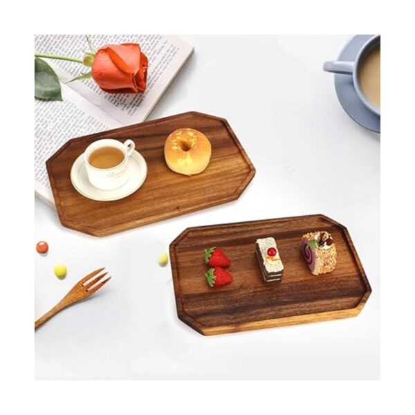 2 bandejas decorativas de madera para servir de acacia