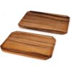 2 bandejas decorativas de madera para servir de acacia