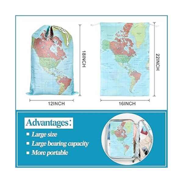 2 bolsas de lavandería de poliéster con mapa del mundo_2