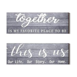 2 carteles de decoración del hogar This is Us Our Life Our_1