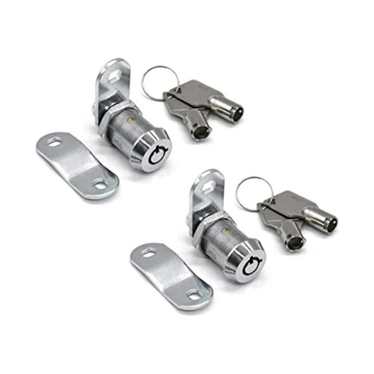 2 candados tubulares de leva de 1 pulgada con llave igual