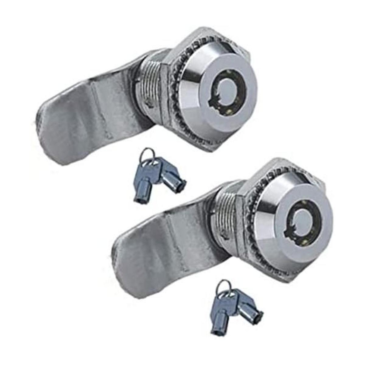2 cerraduras tubulares con cilindro de 0.9 in. Plateado