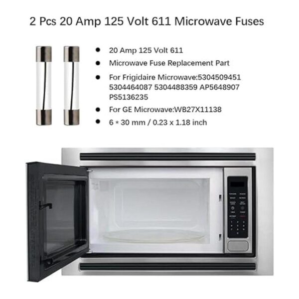2 fusibles de horno de microondas 611 de 20 amperios y 125_4