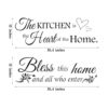 2 hojas de calcomanías de pared de cocina con cita de