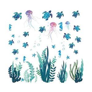 2 juegos de adhesivos de pared bajo el mar de tortuga