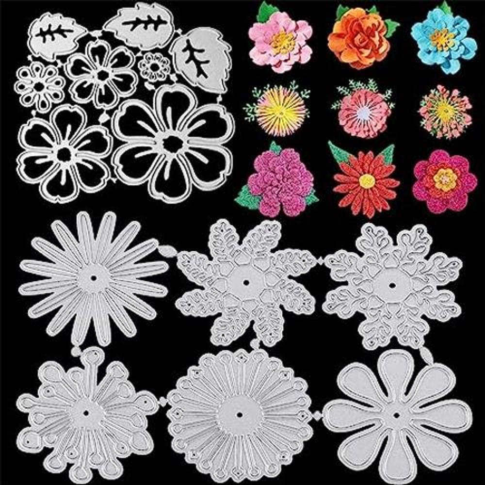 2 juegos de troqueles de corte de flores y hojas de flores