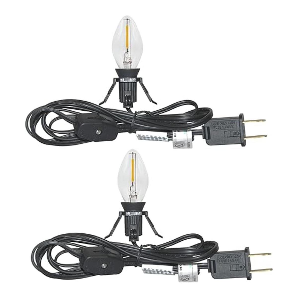 2 juegos de cables de accesorios con una bombilla LED