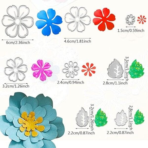 2 juegos de troqueles de corte de flores y hojas de flores