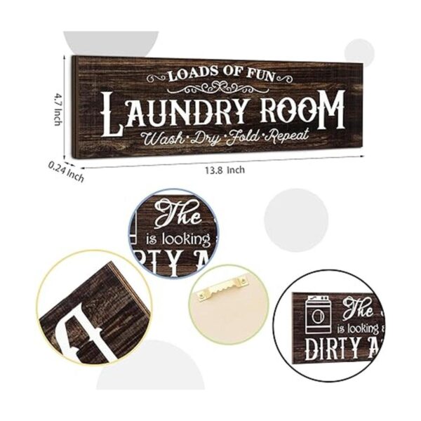 2 letreros de madera para cuarto de servicio decoración