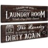 2 letreros de madera para cuarto de servicio decoración