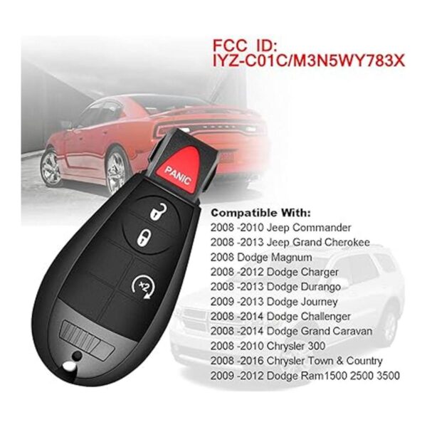 2 llaves de repuesto FOBIK para Dodge Ram 1500 2500 3500_2