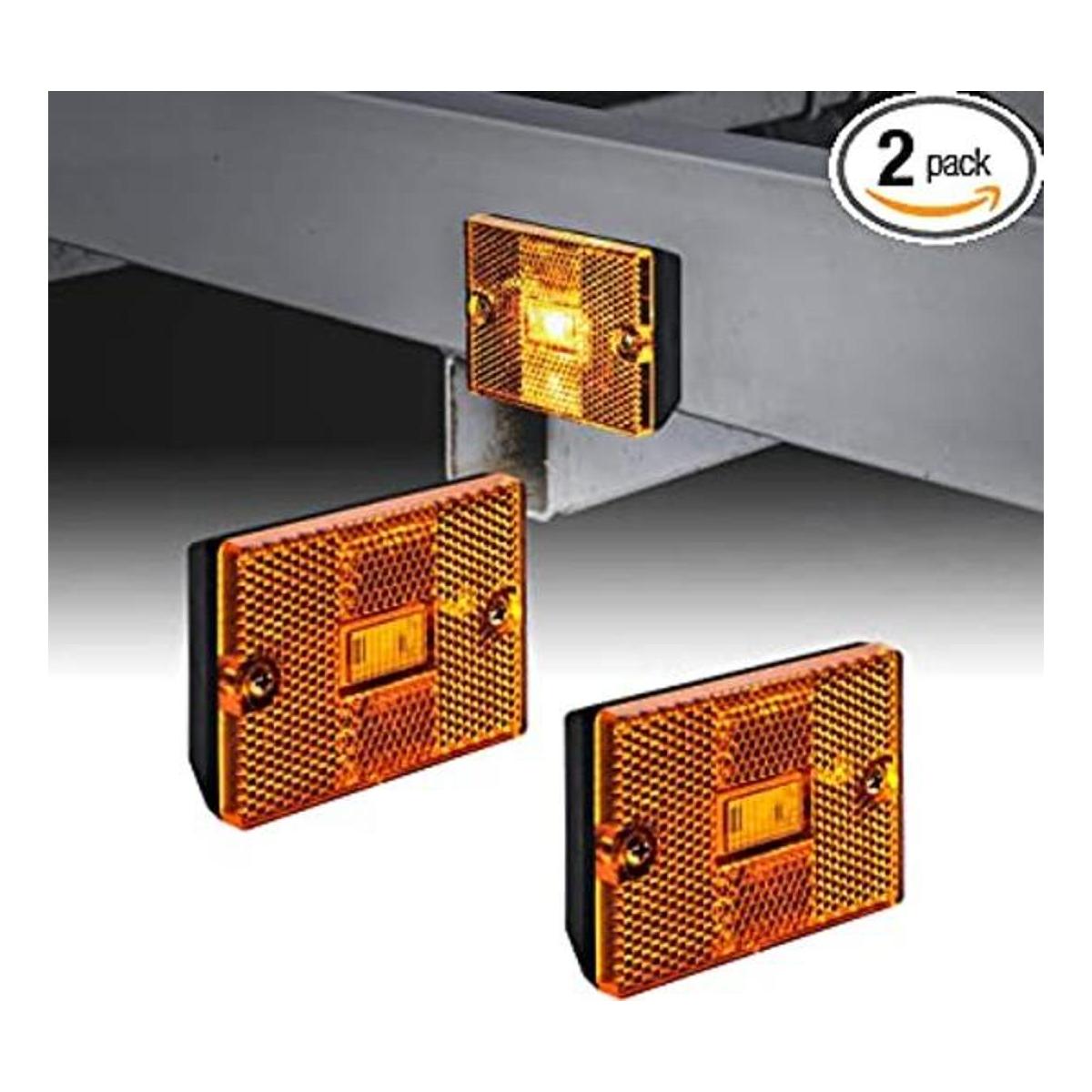 2 luces de marcador lateral LED ámbar certificado por