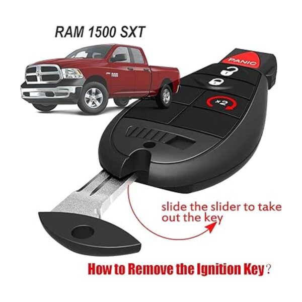 2 llaves de repuesto FOBIK para Dodge Ram 1500 2500 3500_3