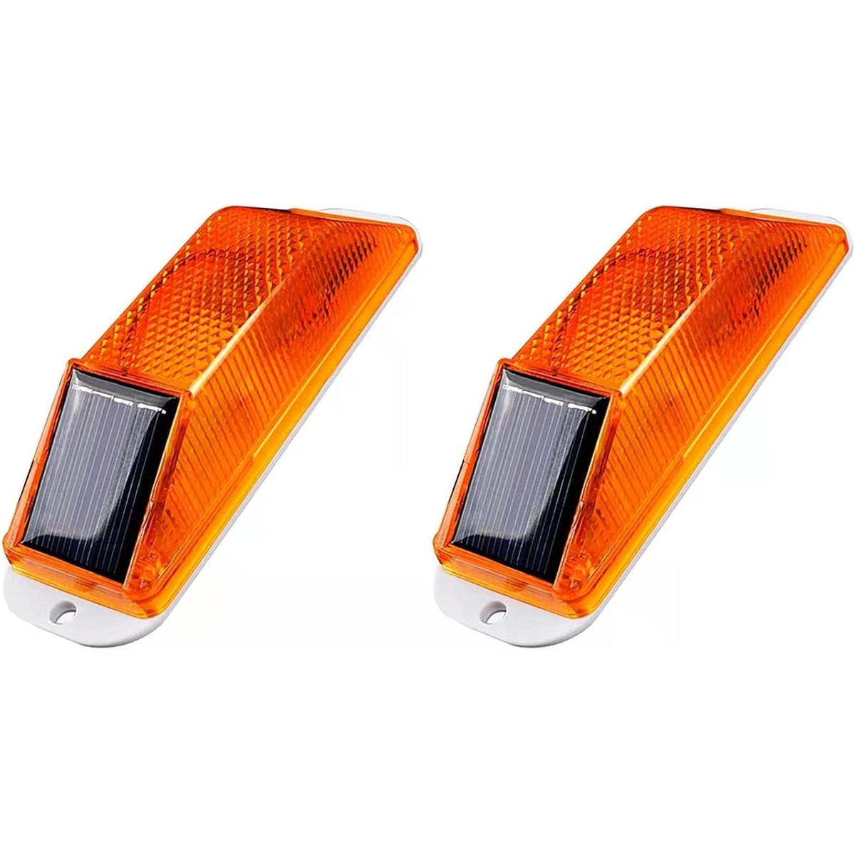 2 luces de tráfico solares estroboscópicas de advertencia