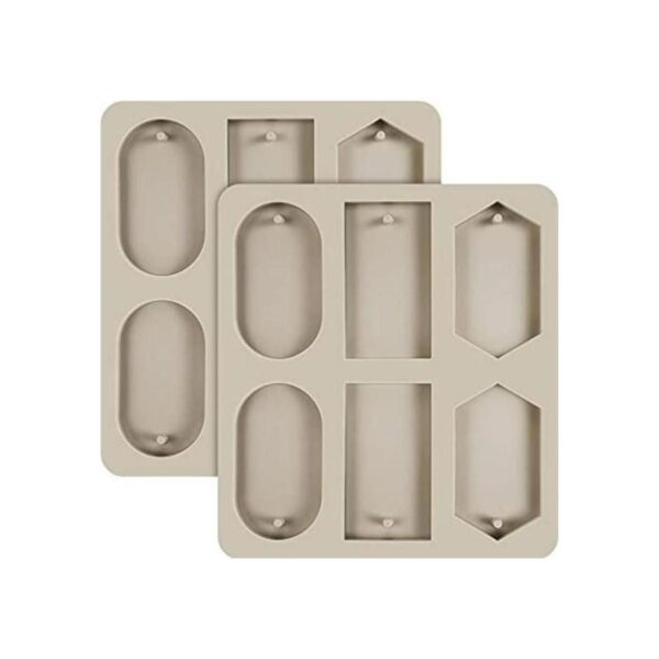 2 moldes de cera de silicona rectángulo cera resina moldes