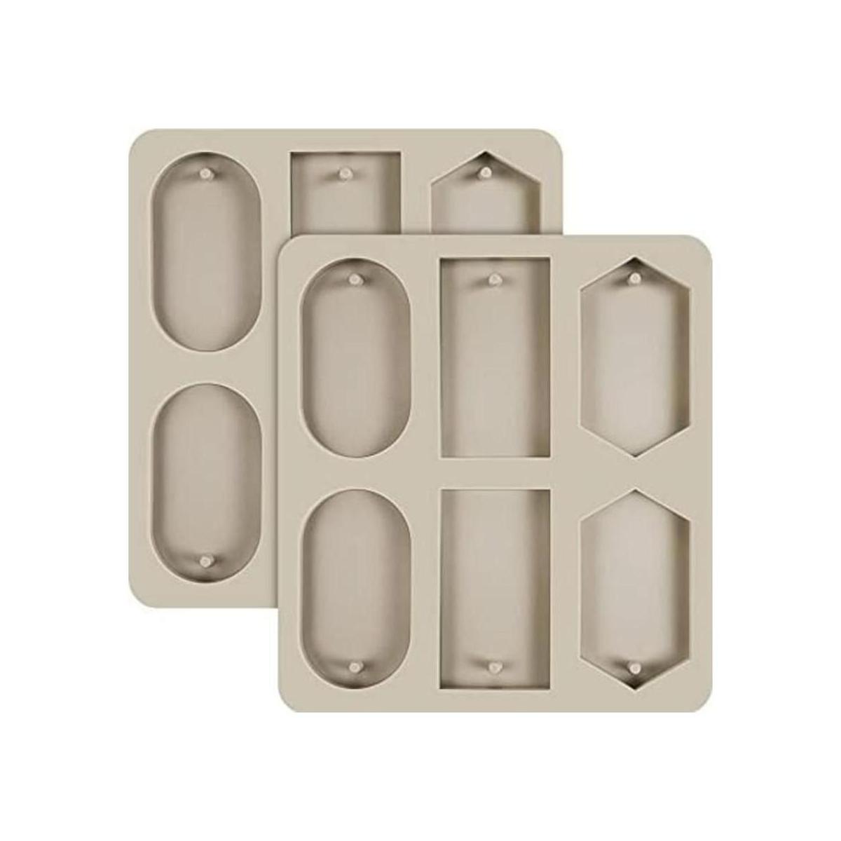 2 moldes de cera de silicona rectángulo cera resina moldes