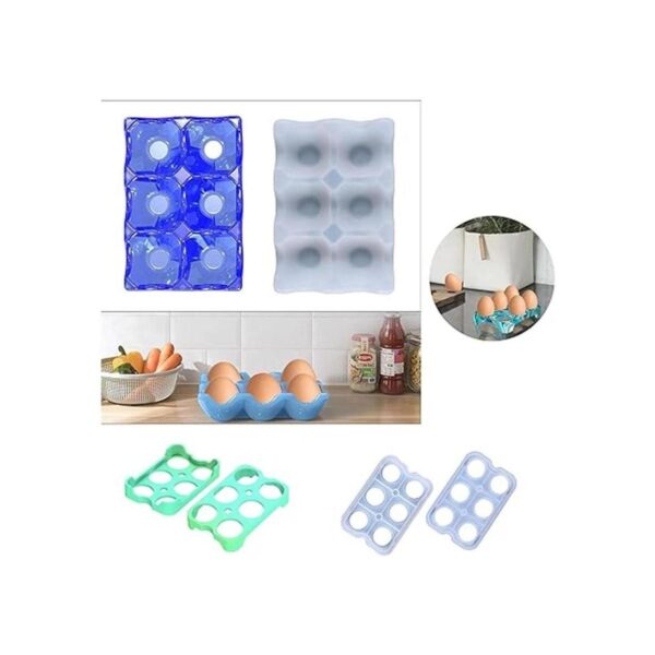 2 piezas de 6 tazas de soporte de huevos de resina de_5