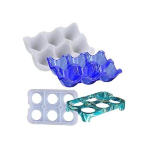 2 piezas de 6 tazas de soporte de huevos de resina de_1