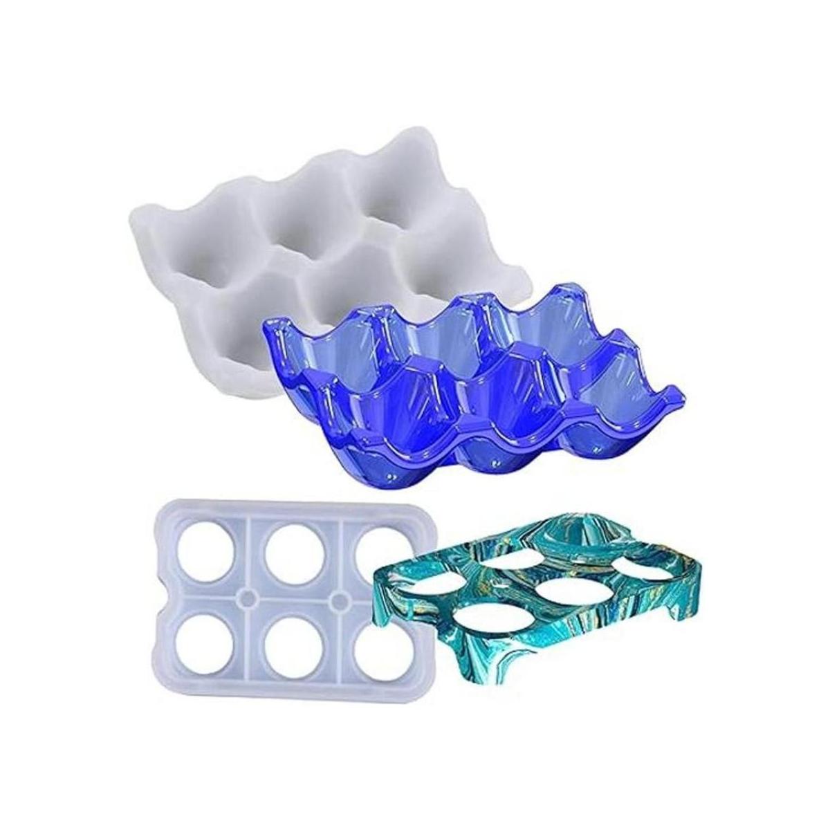 2 piezas de 6 tazas de soporte de huevos de resina de