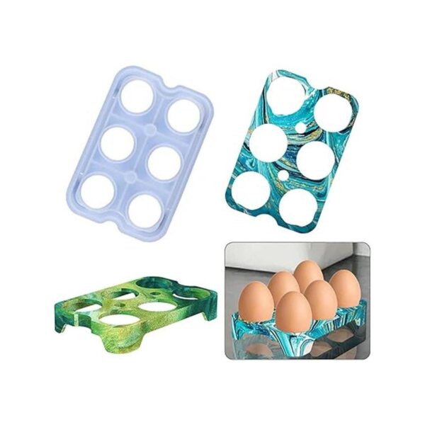 2 piezas de 6 tazas de soporte de huevos de resina de_4