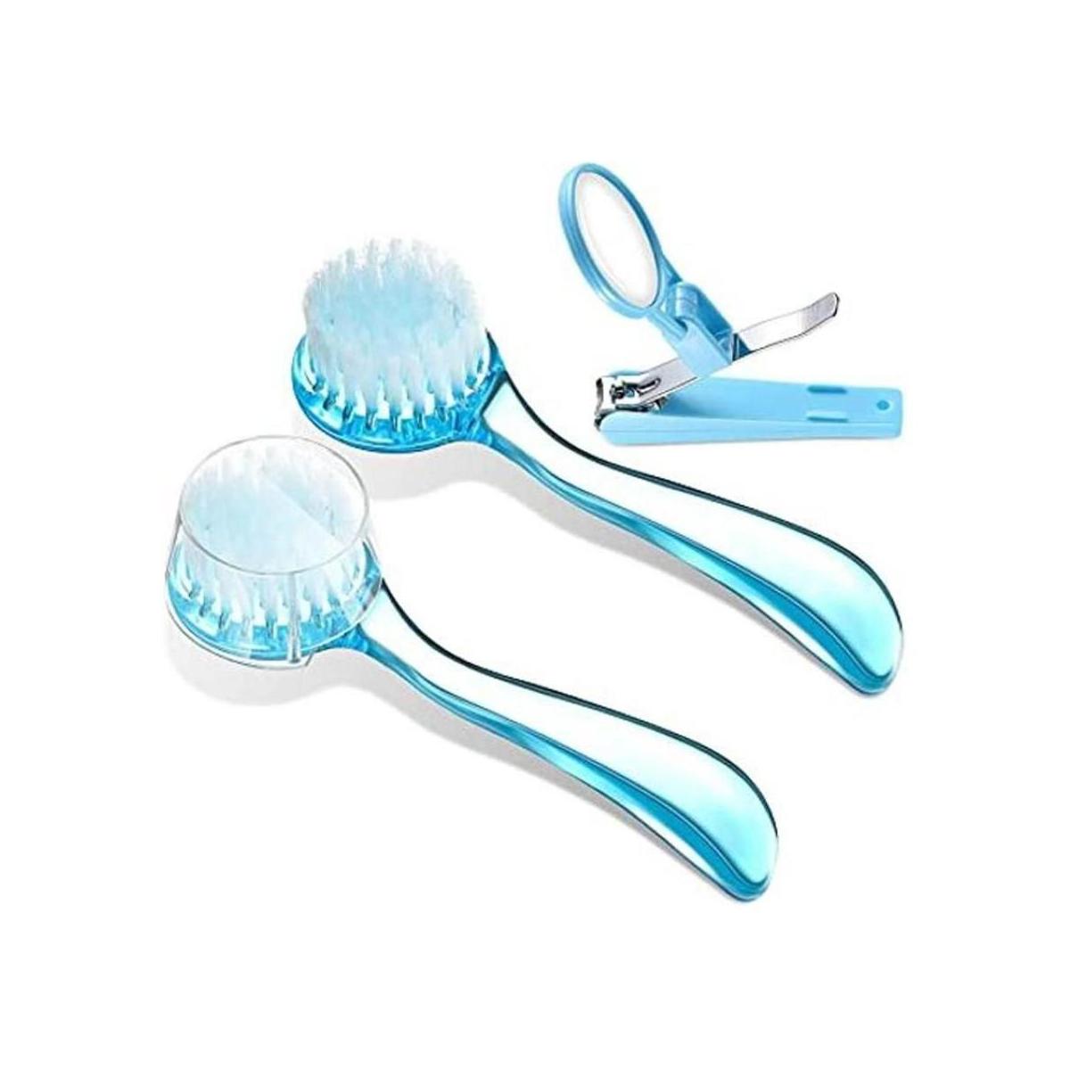 2 piezas de cepillo de baño de erizo con cortaúñas de uñas