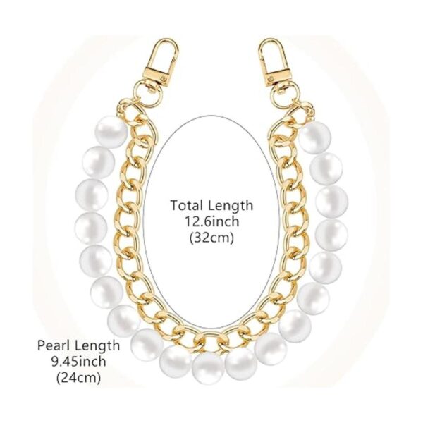 2 piezas de cadena de perlas de 9.45 pulgadas con asa