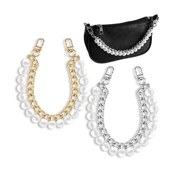 2 piezas de cadena de perlas de 9.45 pulgadas con asa