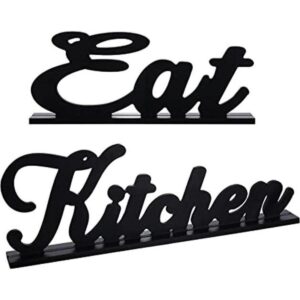 2 piezas de cartel de comer para cocina madera palabra