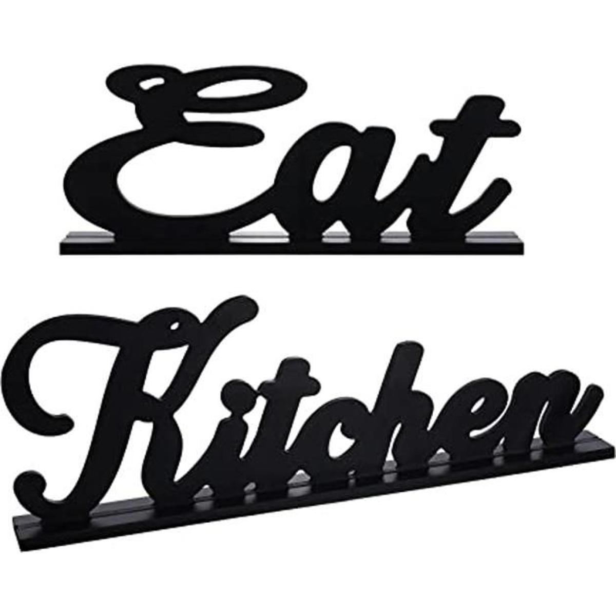 2 piezas de cartel de comer para cocina madera palabra