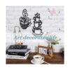2 piezas de decoración de pared de taza de café negro