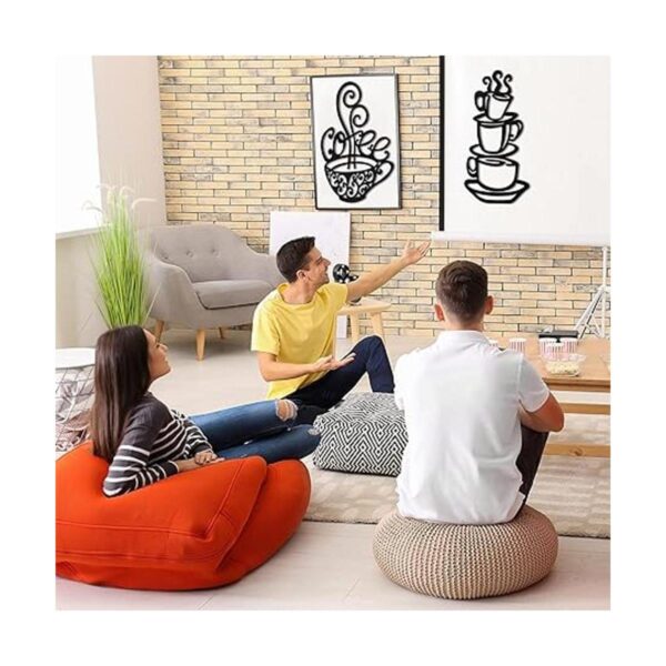 2 piezas de decoración de pared de taza de café negro