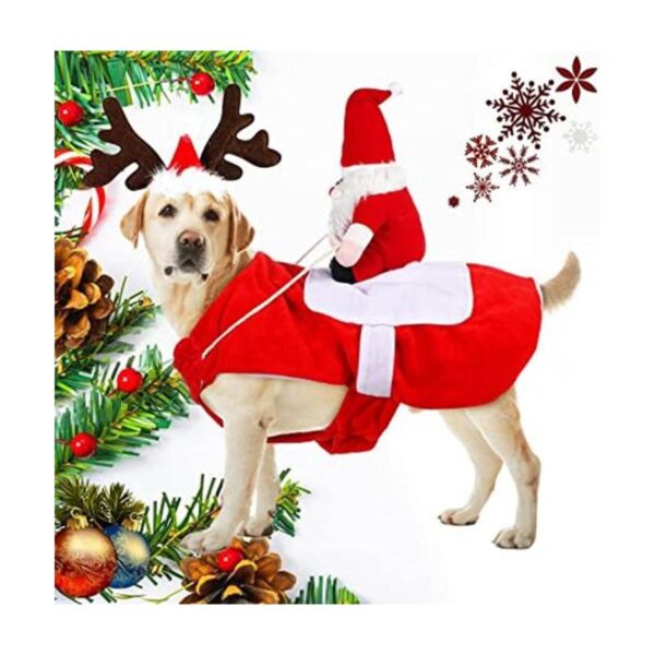 2 piezas de disfraz de Navidad para perro Papá Noel